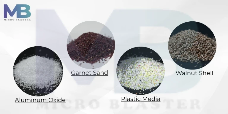 What kind of abrasives can be used in sand blasting process?